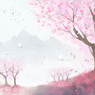 春日浪漫樱花风景图