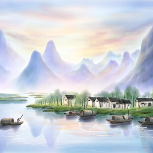 山水相依的宁静村落