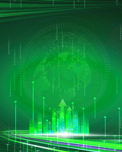 未来感绿色科技城市景观