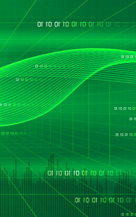 绿色科技风数据波形背景图