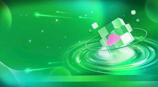 绿色方块入水动态场景