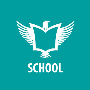 展翅书卷学校标志