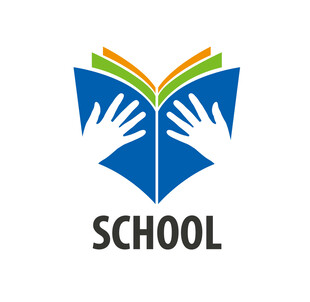 双手捧书学校标志