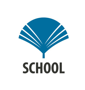 蓝色扇形学校标志