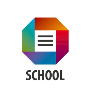 多彩六边形学校标志