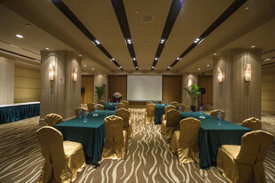 豪华宽敞的会议大厅布置