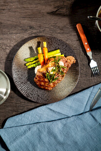 美味摆盘精致的煎鱼料理