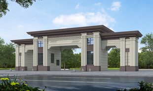 中式大气门楼建筑景观