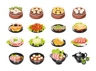 多样日式美食摆盘展示