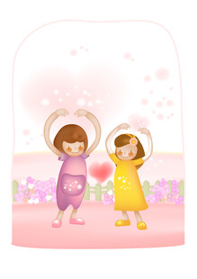 可爱萌娃快乐玩耍