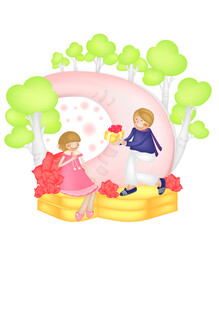 儿童欢乐互动场景