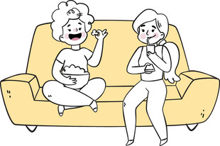 沙发上的欢乐姐妹时光