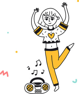 跳舞的卡通人物活力满满