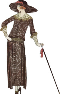 复古装扮的优雅女士