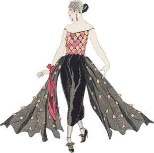 复古风格女士长裙设计图