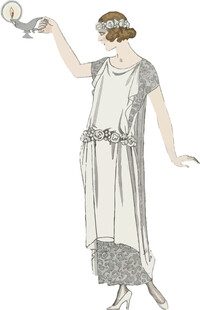 复古优雅女士手持油灯造型