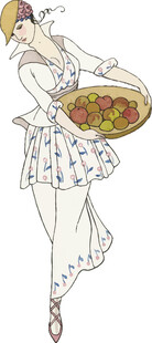 优雅女士端着一盘美食