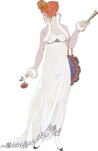 复古风长裙女士时尚插画