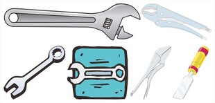 维修工具与零件组合