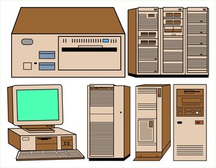 复古计算机设备展示