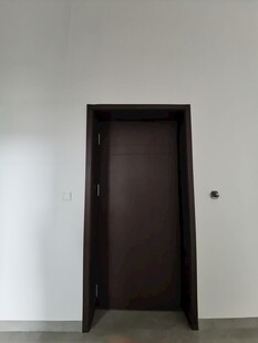 简约房间内的深色房门