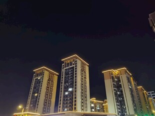 璀璨夜景下的高楼大厦