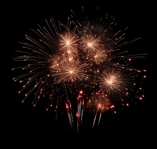 夜空中绚烂的烟花绽放