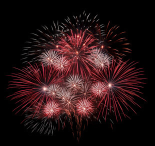 绚丽烟花绽放夜空