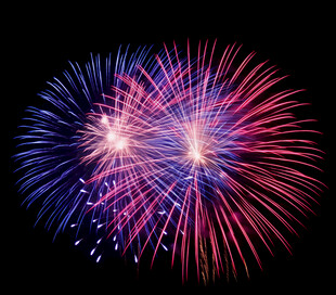 绚丽多彩的烟花绽放