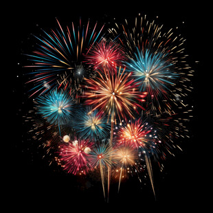 绚丽烟花绽放夜空