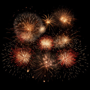 绚丽烟花绽放夜空