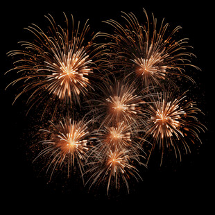 夜空中绽放的绚烂烟花