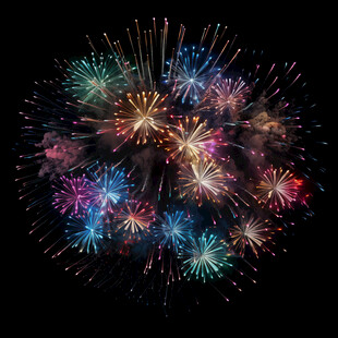 绚丽烟花绽放夜空