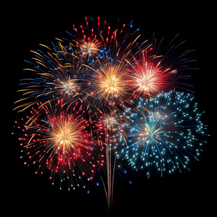 绚丽烟花绽放夜空