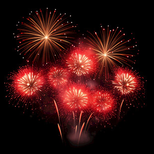 绚丽烟花绽放夜空