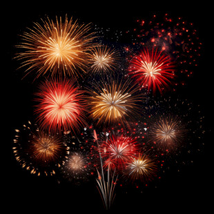 绚丽烟花绽放夜空