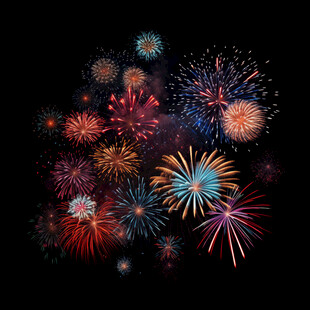 绚丽烟花绽放夜空