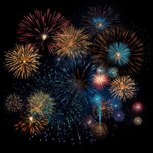 绚丽烟花绽放夜空