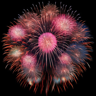 绚丽绽放的多彩烟花