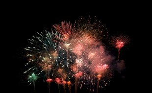 绚丽烟花绽放夜空