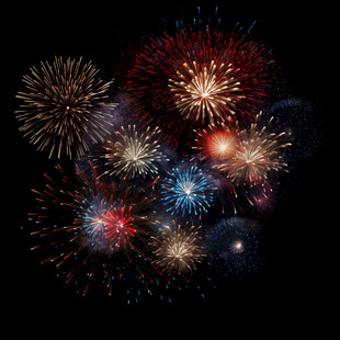 绚丽烟花绽放夜空