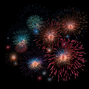 夜空中绚烂的烟花绽放