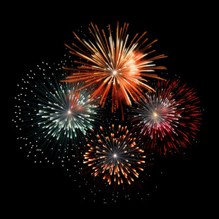 绚丽烟花绽放夜空