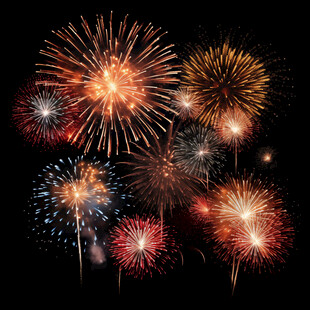 绚丽烟花绽放夜空