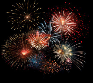 绚丽烟花绽放夜空