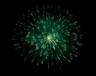 绿色烟花绽放夜空