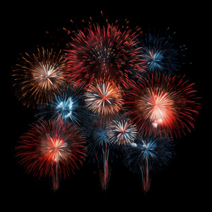 绚丽烟花绽放夜空