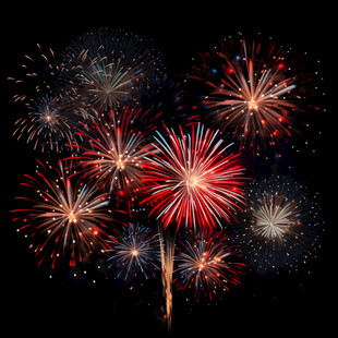 绚丽烟花绽放夜空