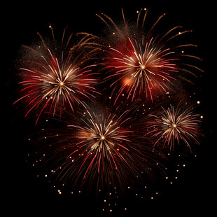 绚丽烟花绽放夜空