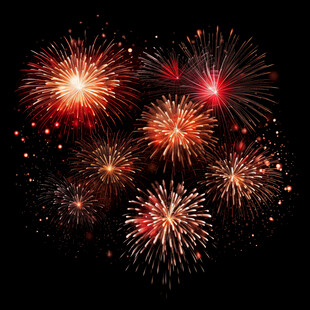 绚丽烟花绽放夜空